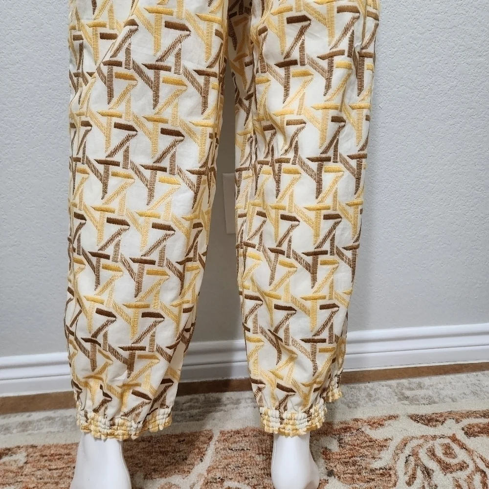 NWT Tory Burch Embroidered Cinched Ankle Pant Size 10